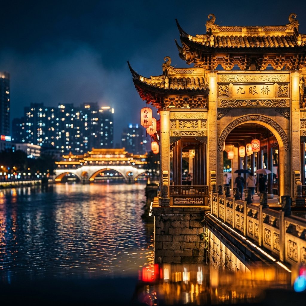 成都九眼桥夜景