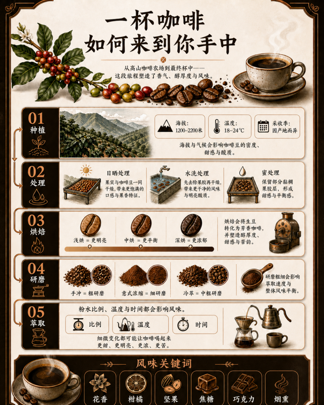 咖啡溯源信息图