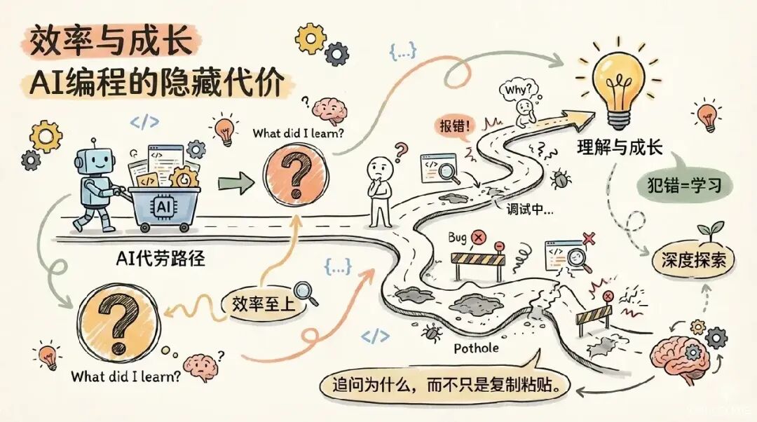 AI编程的隐藏代价——效率与成长的权衡