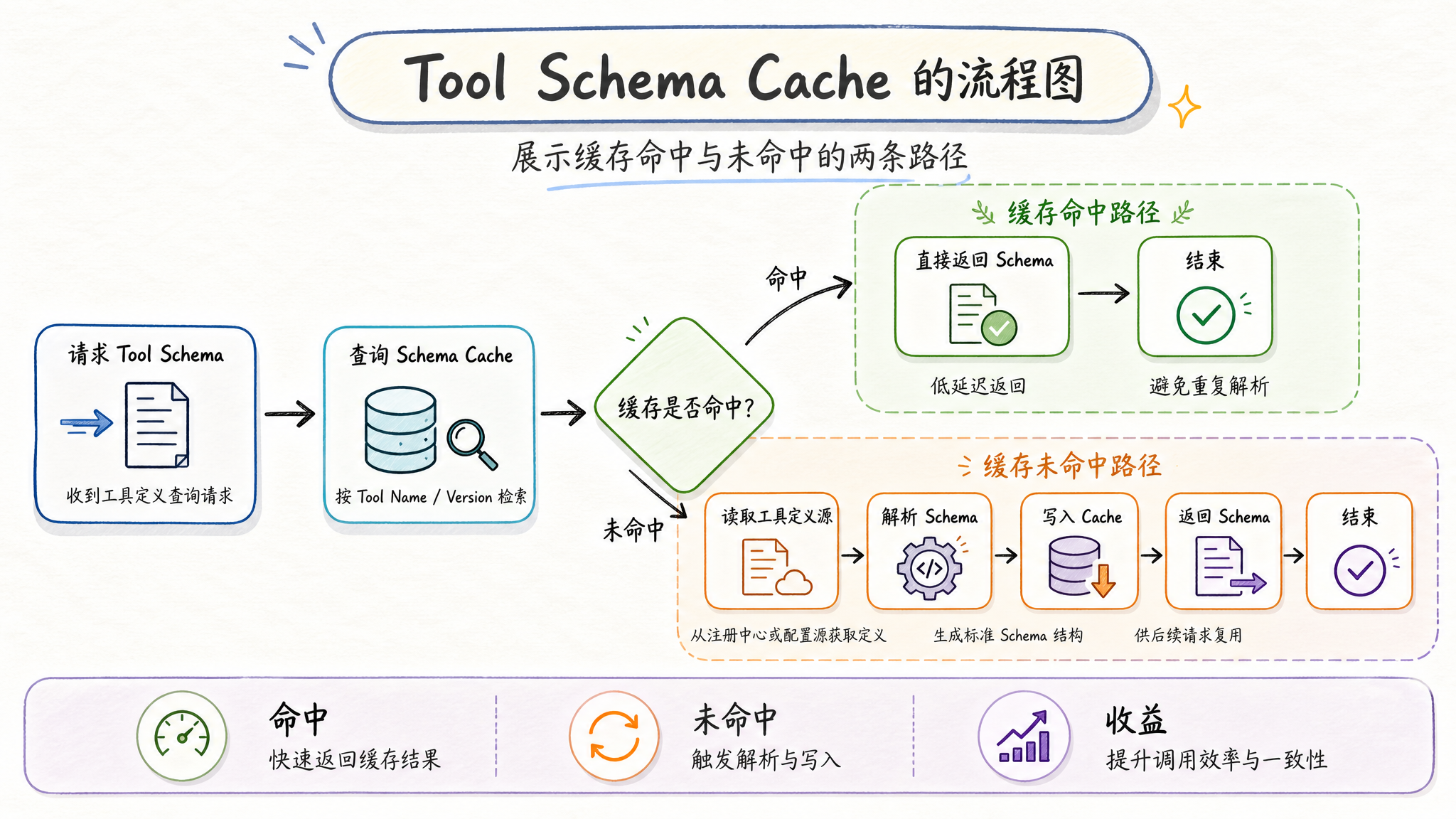 工具 Schema 缓存机制示意图